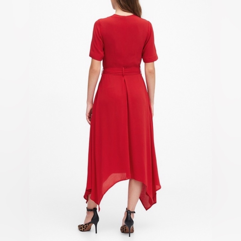 Banana Republic Handkerchief-Hem Wrap Dress Size 6 - Picture 2 of 8
